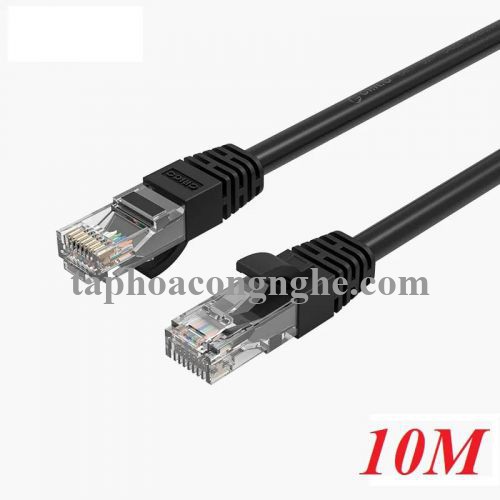 Orico 95659 PUG-C6-100-BK cat6 gigabit 10m màu đen Cáp mạng 30095659
